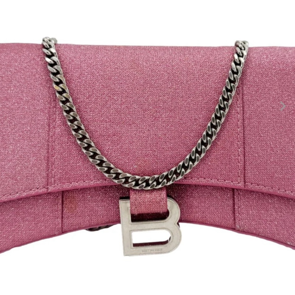 Balenciaga Pink Crossbody Bag with Silver Chain